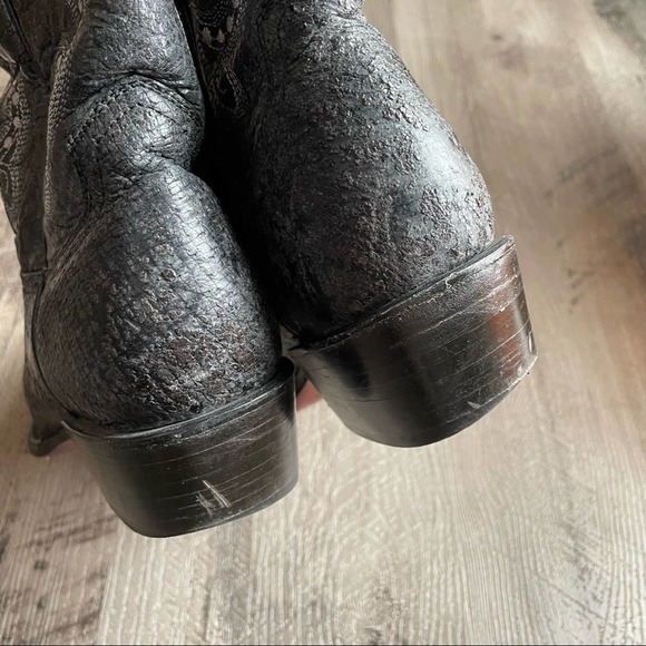 Safari exotic black leather boots size 8.5 - Picture 4 of 11